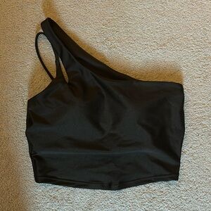 One shoulder longline sports bra